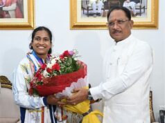 राष्ट्रमंडल खेलों की रजत पदक विजेता ज्ञानेश्वरी यादव का मुख्यमंत्री निवास में भव्य स्वागत…