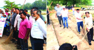 सेवा मेरा योगदान के तहत जनभागीदारी से शिवनाथ नदी तट पर चला स्वच्छता ही सेवा…