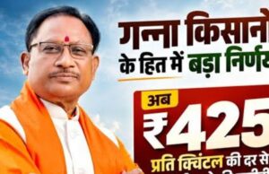 मुख्यमंत्री श्री विष्णुदेव साय ने गन्ना खरीदी दर बढ़ाकर 425 रुपये प्रति क्विंटल कर दी