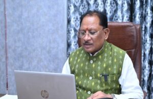 केंद्रीय गृह मंत्री श्री अमित शाह और मुख्यमंत्री श्री विष्णु देव साय वीडियो कॉन्फ्रेंसिंग के माध्यम से कार्यक्रम में हुए शामिल
